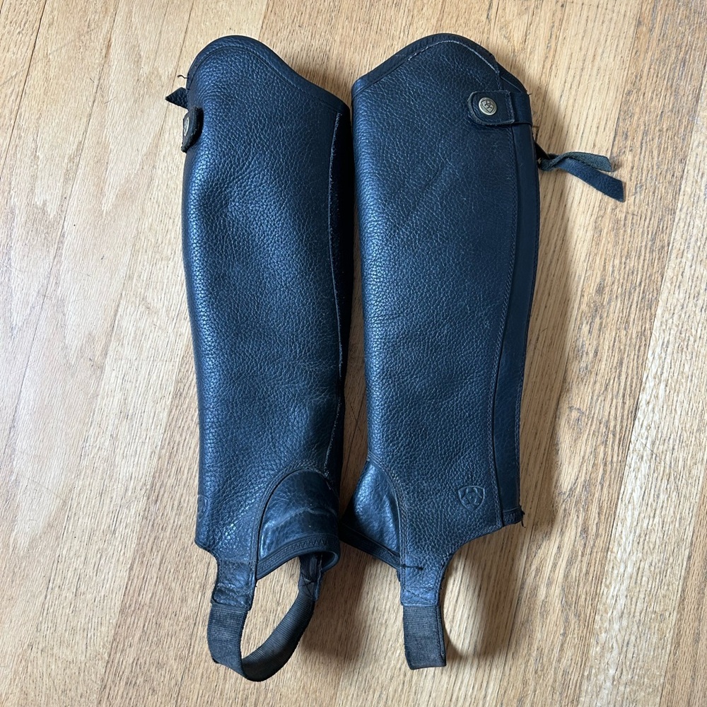Ariat Black Leather Half Chaps